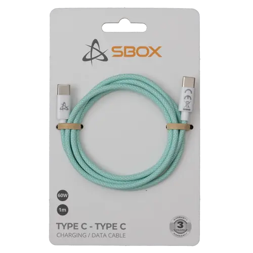 KABEL SBOX USB TYPE C -> USB TYPE C M/M 1M Zeleni - 60W