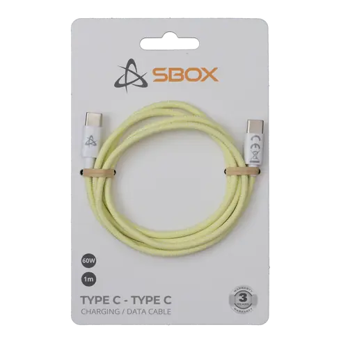 Kabel SBOX USB TYPE C -> USB TYPE C M/M 1M Gelb - 60W