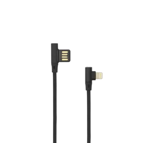 Kabel USB A Stecker -> 8-pin iPh Stecker 90°, 1.5 m Schwarz
