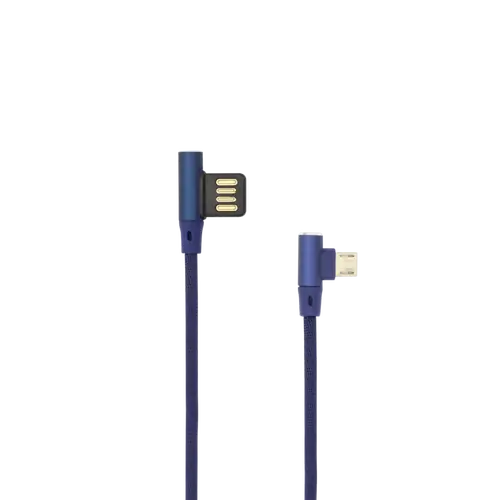 KABEL USB A Muški -> Micro USB Muški 90°, 1.5 m Plavi